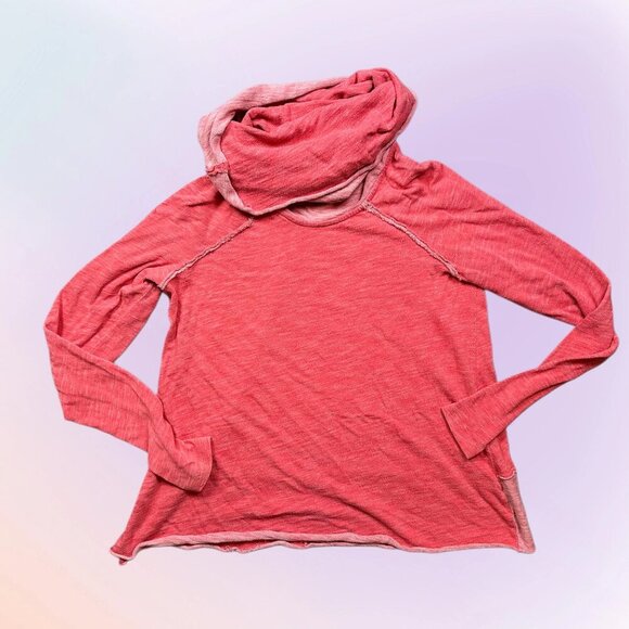 Free People Beach Cowl Neck Pink Sweatshirt Coverup One Size - Summer / Vacation - Picture 2 of 6